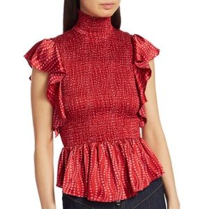 Cinq à Sept Kimiko Smocked Silk Top